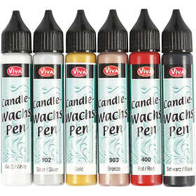 Stylos à bougies, couleurs classiques, 6x28 ml/ 1 Pq. [HOB-73514]
