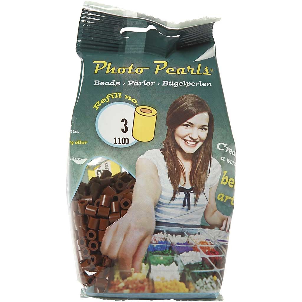 Perles à repasser, dim. 5x5 mm, diamètre intérieur 2,5 mm, medium, brun (32229), 1100 pièces/ 1 Pq. [HOB-751030]