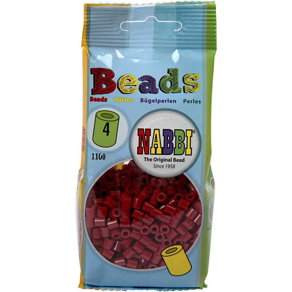 Perles à repasser, dim. 5x5 mm, diamètre intérieur 2,5 mm, medium, rouge vin (32239), 1100 pièces/ 1 Pq. [HOB-751040]