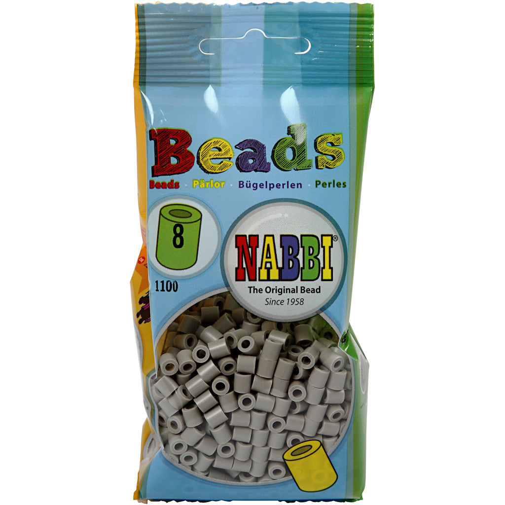 Perles à repasser, dim. 5x5 mm, diamètre intérieur 2,5 mm, medium, cendré (32226), 1100 pièces/ 1 Pq. [HOB-751080]