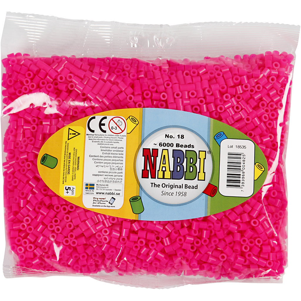 Perles à repasser, dim. 5x5 mm, diamètre intérieur 2,5 mm, medium, cerise (32258), 6000 pièces/ 1 Pq. [HOB-751181]