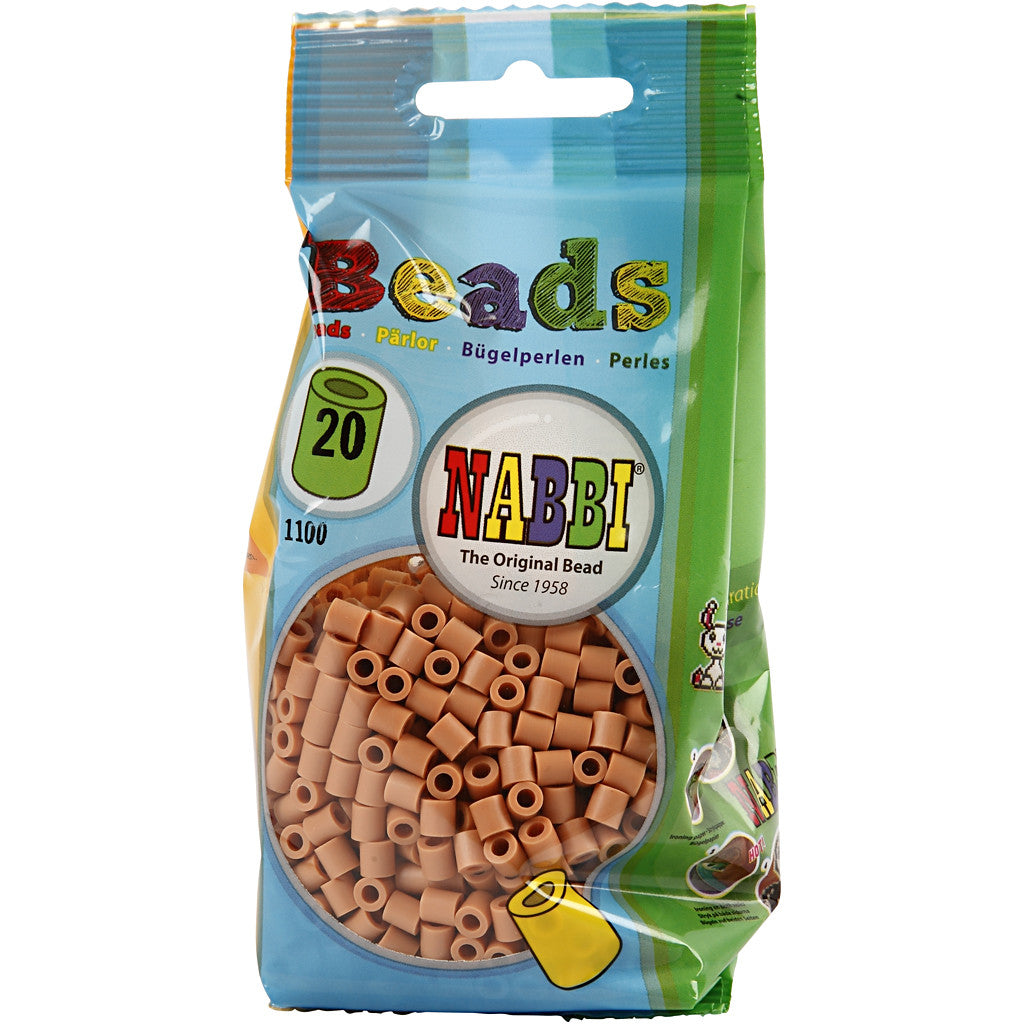 Perles à repasser, dim. 5x5 mm, diamètre intérieur 2,5 mm, medium, brun clair (32260), 1100 pièces/ 1 Pq. [HOB-751200]