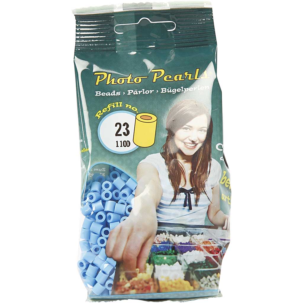 Perles à repasser, dim. 5x5 mm, diamètre intérieur 2,5 mm, medium, bleu pastel (32224), 1100 pièces/ 1 Pq. [HOB-751230]