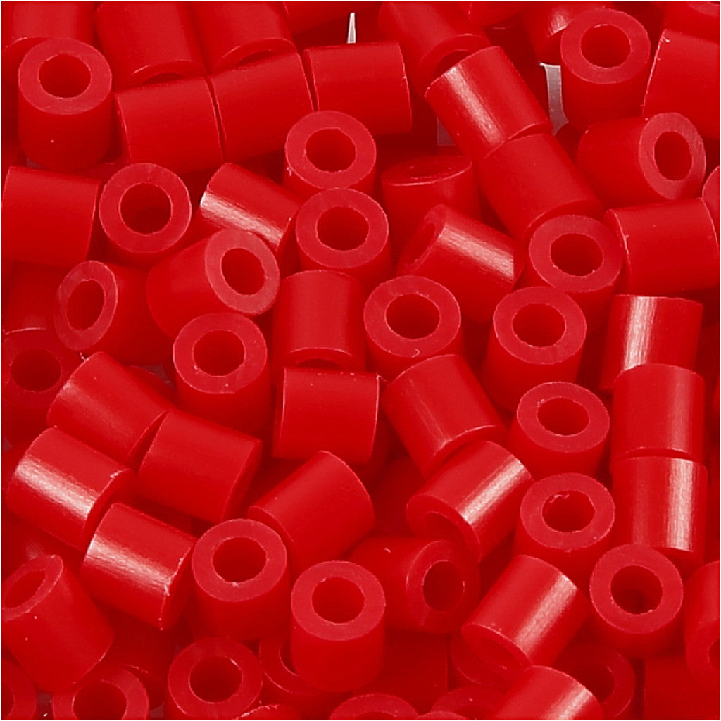 Perles à repasser, dim. 5x5 mm, diamètre intérieur 2,5 mm, medium, rouge (32231), 6000 pièces/ 1 Pq. [HOB-751311]