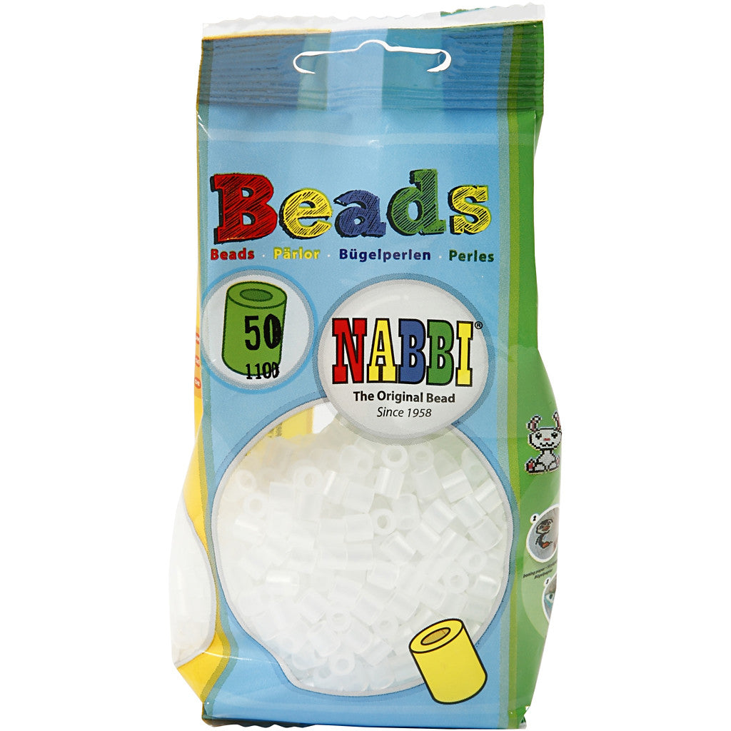 Perles à repasser, dim. 5x5 mm, diamètre intérieur 2,5 mm, medium, transparent (32264), 1100 pièces/ 1 Pq. [HOB-751320]