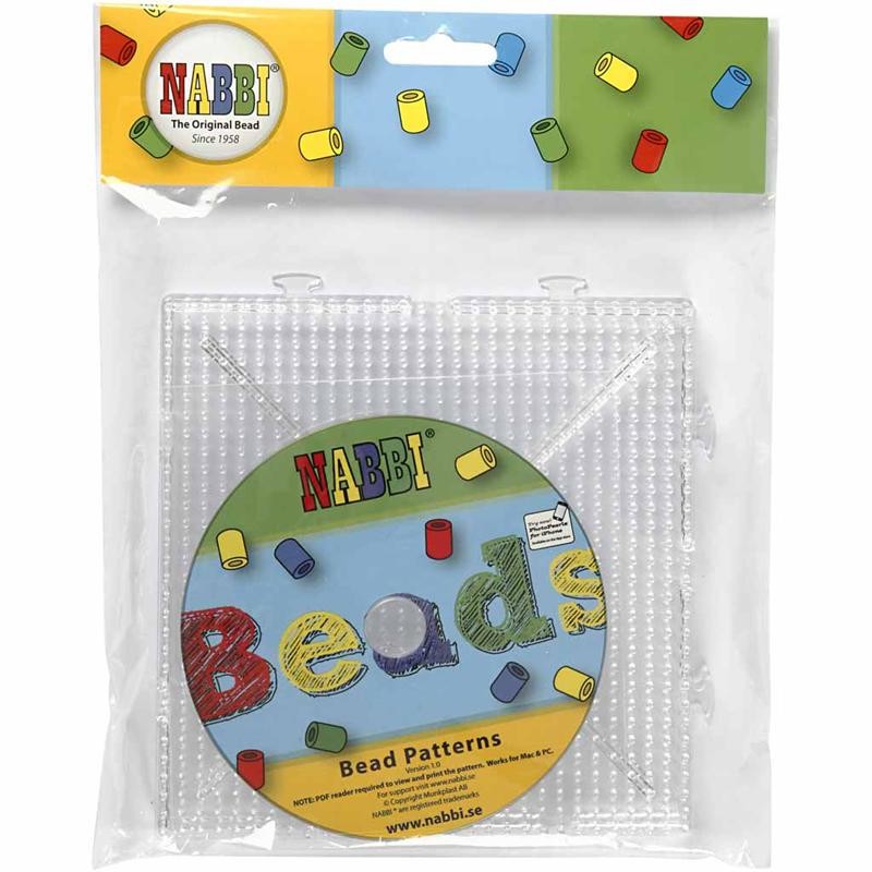 Plaque à picots, Large carré, dim. 15x15 cm, medium, transparent, 2 pièces/ 1 Pq. [HOB-75309]