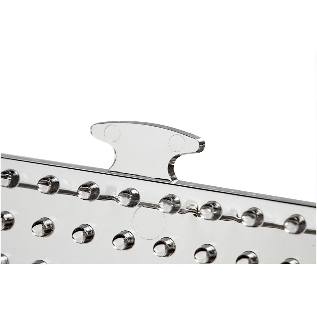 Plaque à picots, Large carré, dim. 15x15 cm, medium, transparent, 1 pièce [HOB-75310]