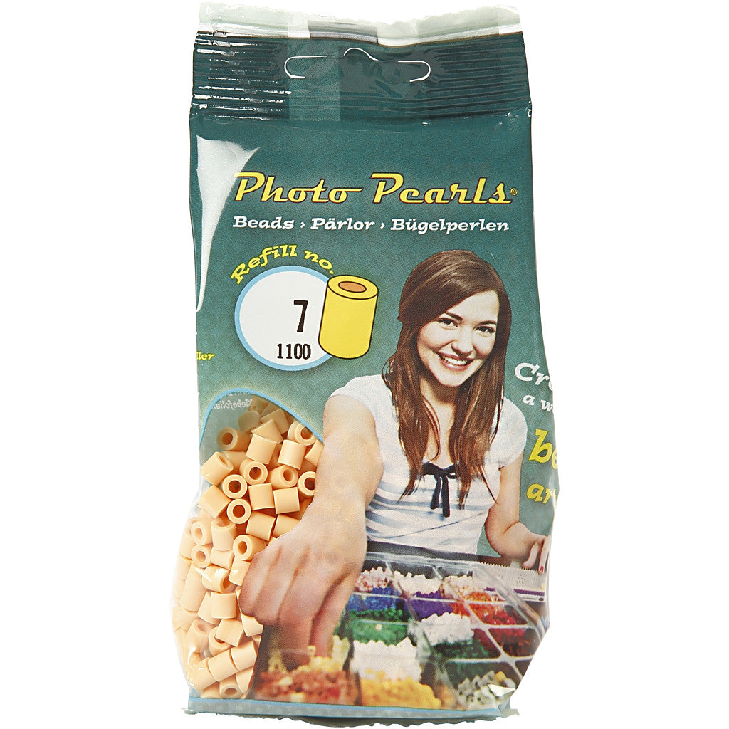 Photo Pearls, dim. 5x5 mm, diamètre intérieur 2,5 mm, medium, beige clair (7), 1100 pièces/ 1 Pq. [HOB-755070]