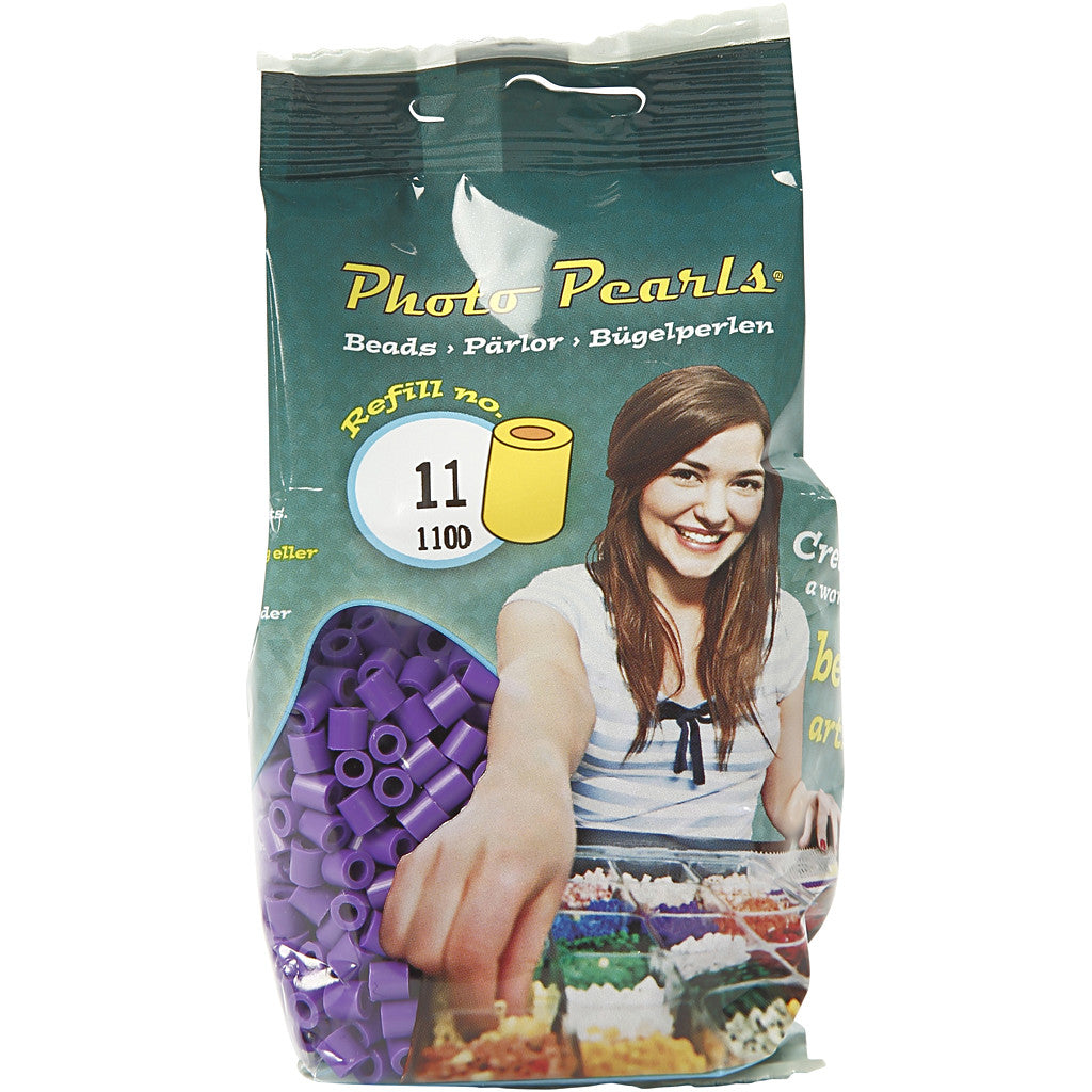 Photo Pearls, dim. 5x5 mm, diamètre intérieur 2,5 mm, medium, violet foncé (11), 1100 pièces/ 1 Pq. [HOB-755110]