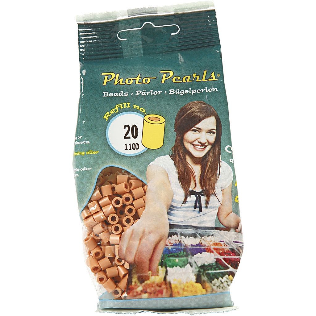 Photo Pearls, dim. 5x5 mm, diamètre intérieur 2,5 mm, medium, brun clair (20), 1100 pièces/ 1 Pq. [HOB-755200]