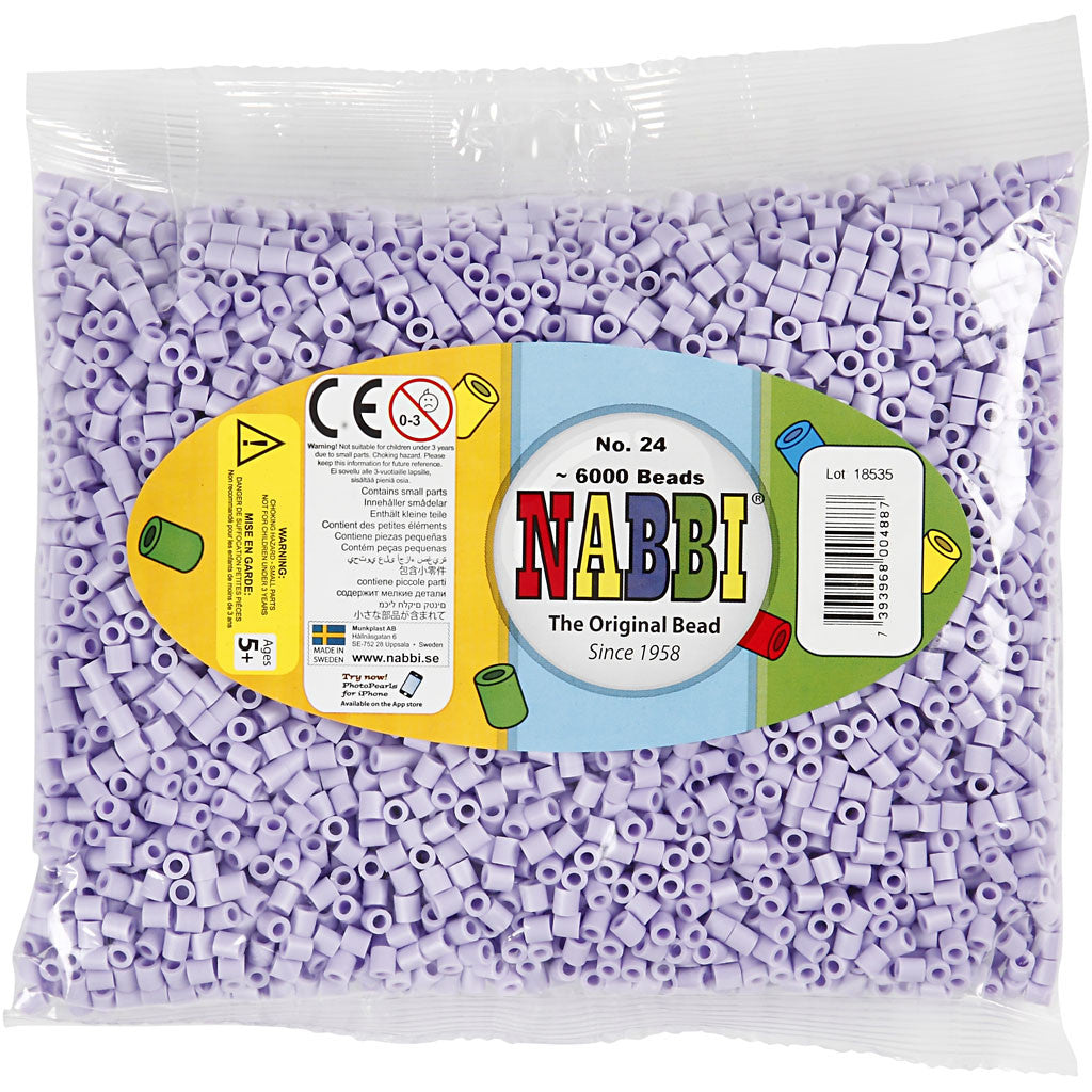 Photo Pearls, dim. 5x5 mm, diamètre intérieur 2,5 mm, medium, lila (24), 6000 pièces/ 1 Pq. [HOB-75524]