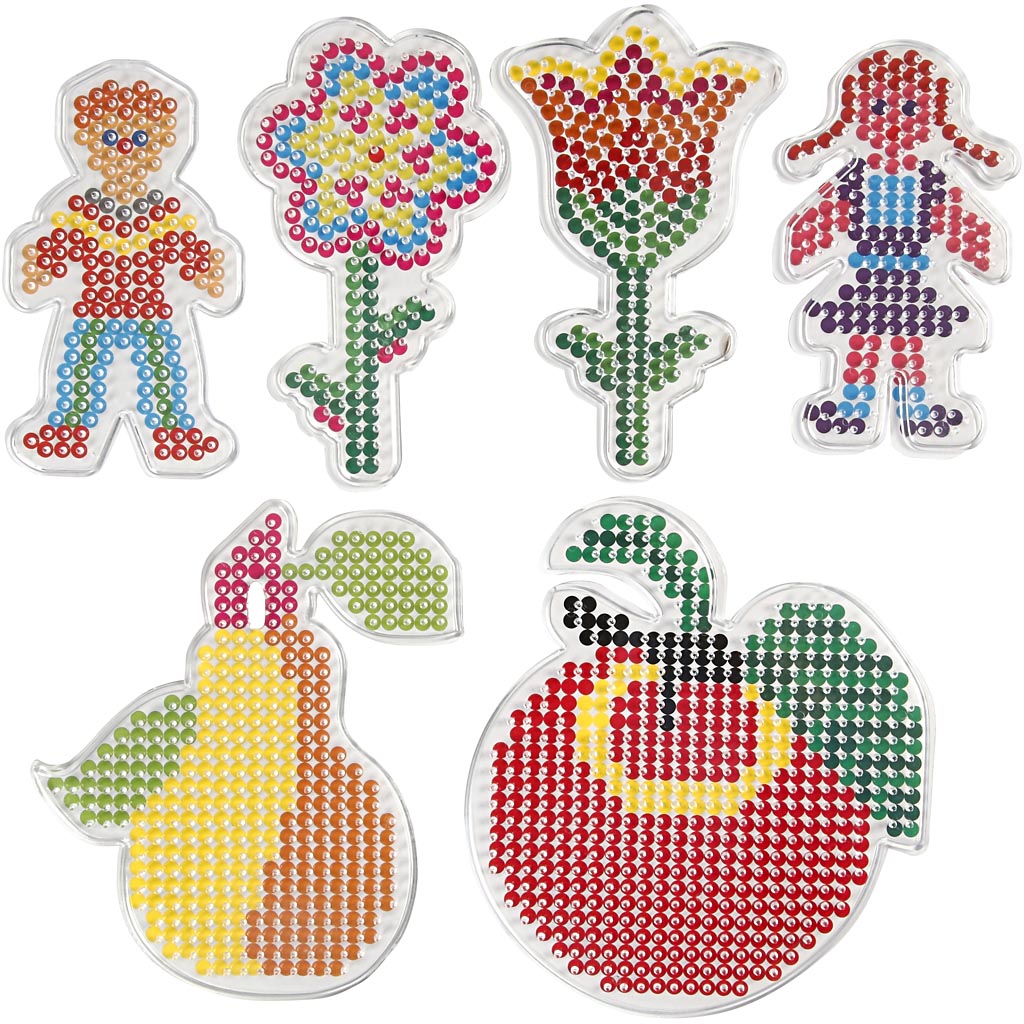 Peg Board, flowers, girl, boy, apple and pear, size 8,5x14-14x16 cm, medium, 6 pc