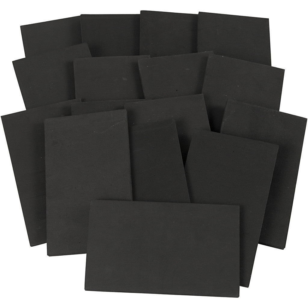 Feuilles De Mousse EVA, dim. 20x12 cm, ép. 10 mm, noir, 16 pièces/ 1 Pq. [HOB-76899]