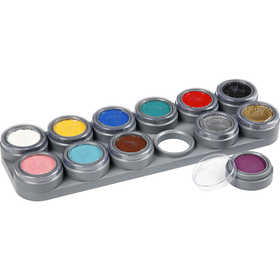 Palette de maquillage pour visage à base d'eau, ass. de couleurs, 12x2.50 ml/ 1 pièce [HOB-77002]