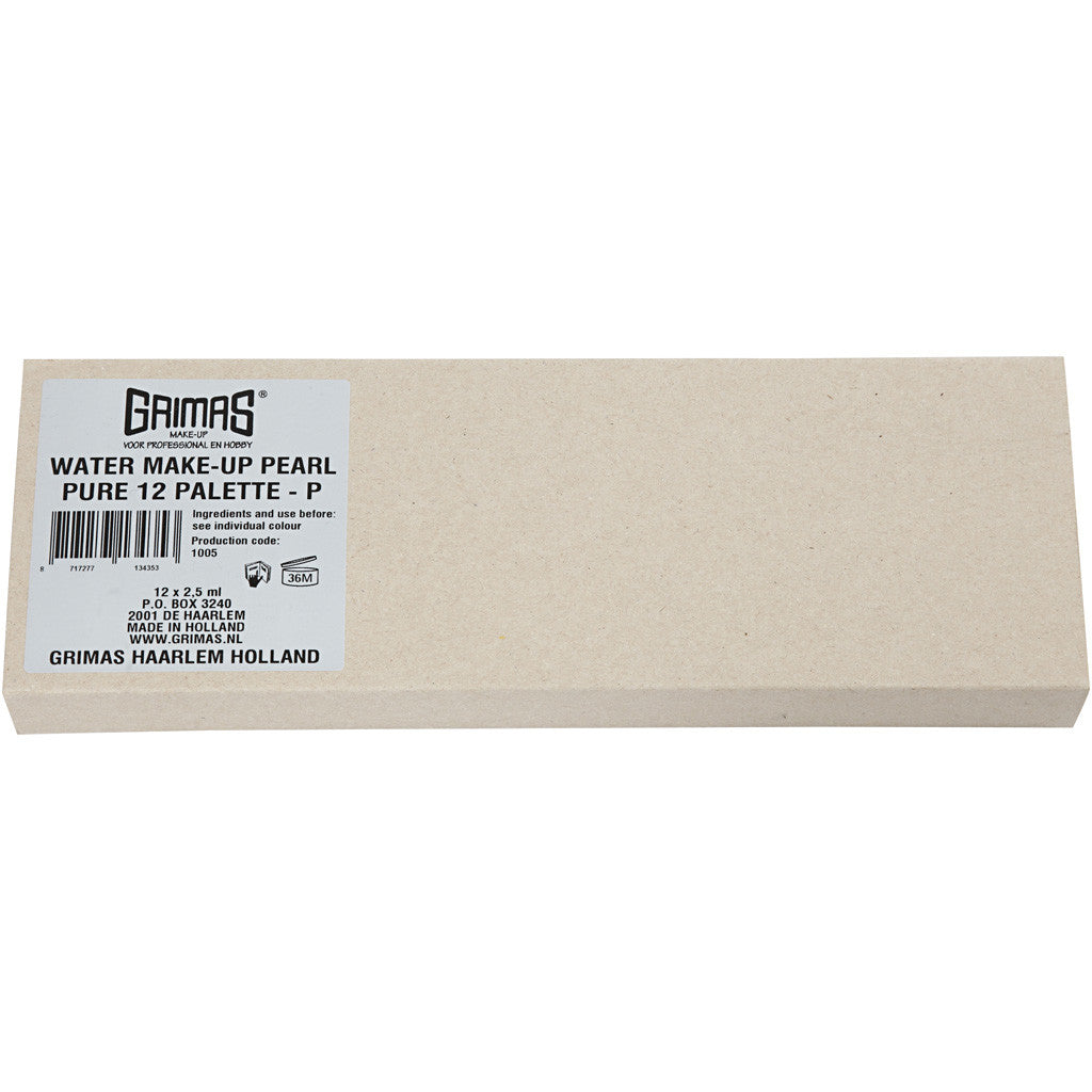 Palette de maquillage pour visage à base d'eau, couleurs nacrées, 12x2.50 ml/ 1 pièce [HOB-77060]