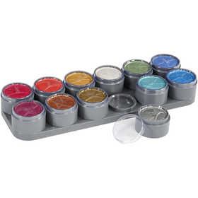 Palette de maquillage pour visage à base d'eau, couleurs nacrées, 12x15ml/ 1 pièce [HOB-77061]
