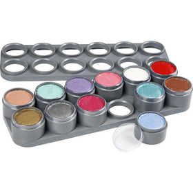 Palette de maquillage pour visage à base d'eau, ass. de couleurs, 12x15 ml/ 1 pièce [HOB-77066]