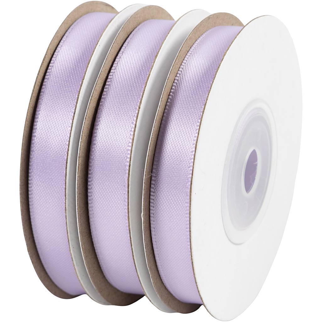Ruban de satin, L : 10 mm, violet, 3x10 m/ 1 rouleau [HOB-780244]