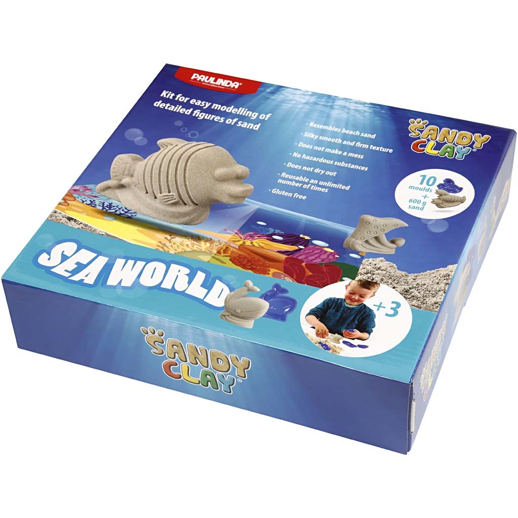 Sandy Clay ® , Animaux marins, naturel, 1 set [HOB-78269]