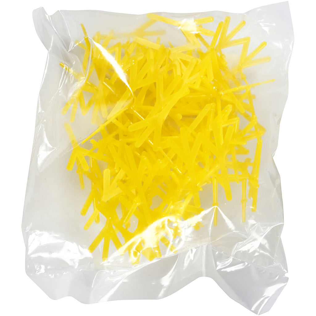 Pattes de poules, H : 28 mm, L : 37 mm, jaune, 50 pièces/ 1 Pq. [HOB-78278]