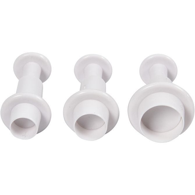 Emporte-Pièces avec Tampon, cercle, d 1,1+1,3+1,7 cm, blanc, 3 pièces/ 1 Pq. [HOB-782876]