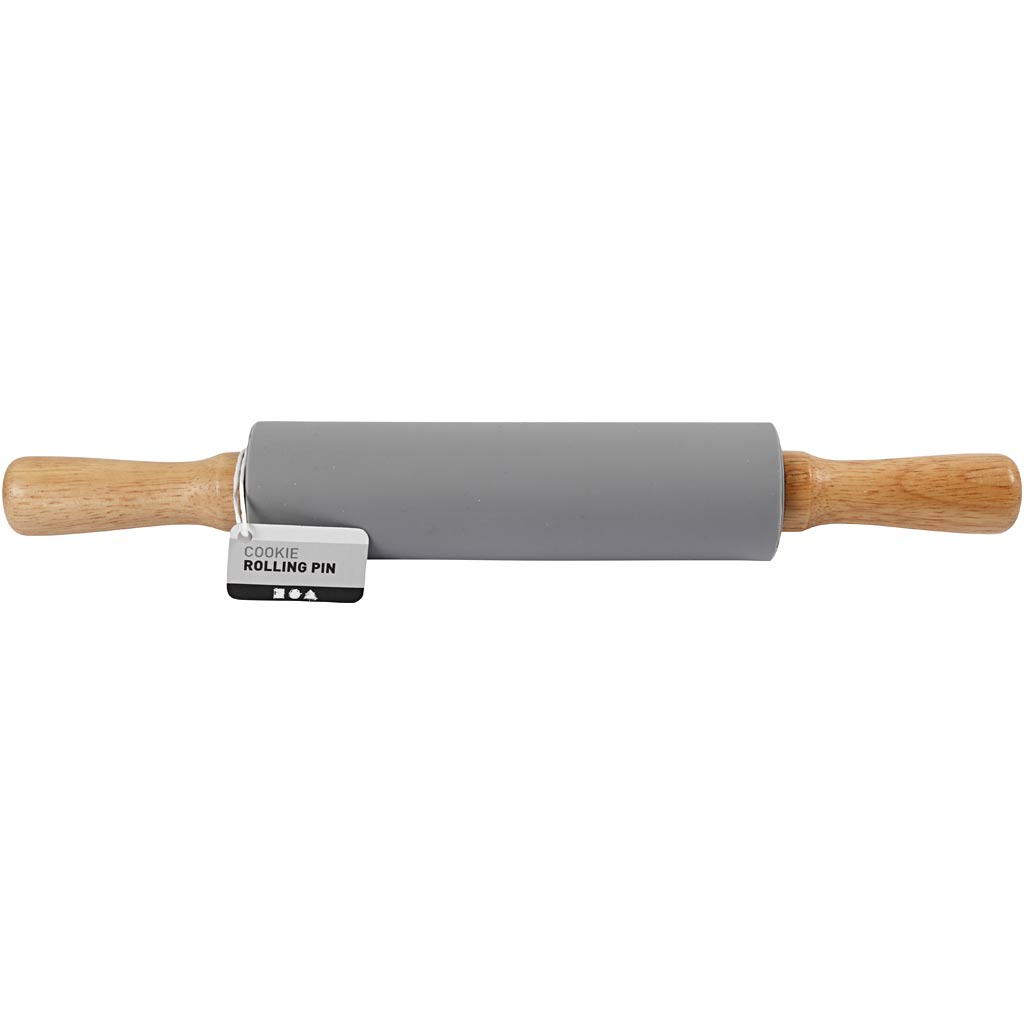 Rouleau à pâtisserie, L : 38 cm, d 5,5 cm, gris, 1 pièce [HOB-78290]