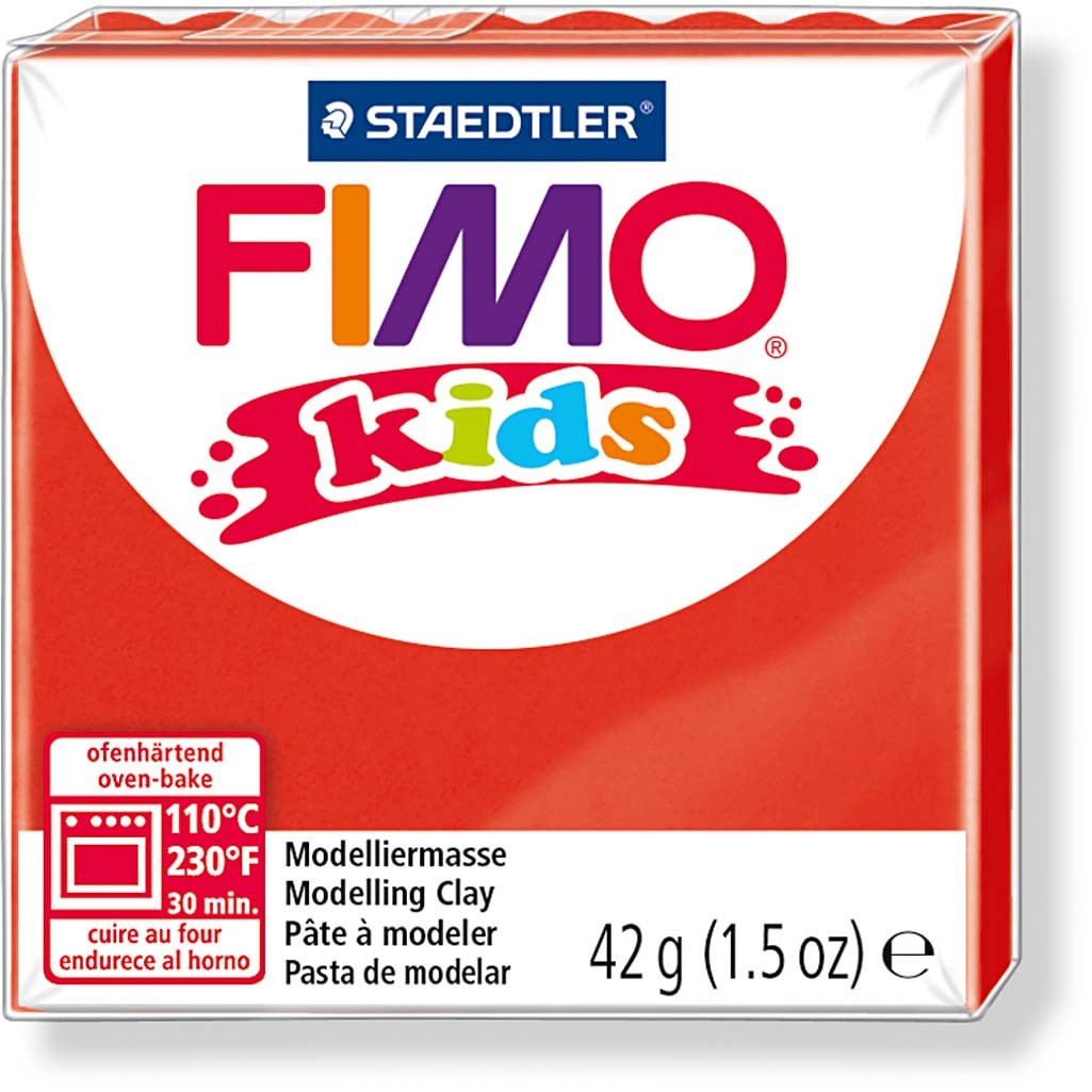 Pâte FIMO® pour Enfant, rouge, 42 gr/ 1 Pq. [HOB-78522]
