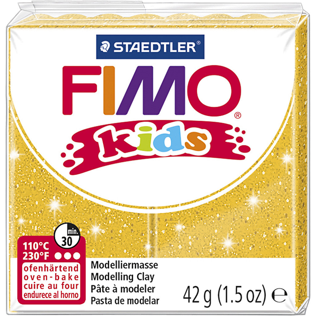 Pâte FIMO® pour Enfant, paillettes, or, 42 gr/ 1 Pq. [HOB-78535]