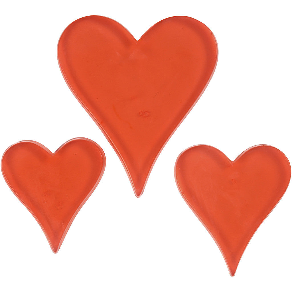 Moule décoratif, coeur, H : 6+8+10 cm, P: 9 mm, dim. 14,9x22 cm, 1 pièce [HOB-78634]
