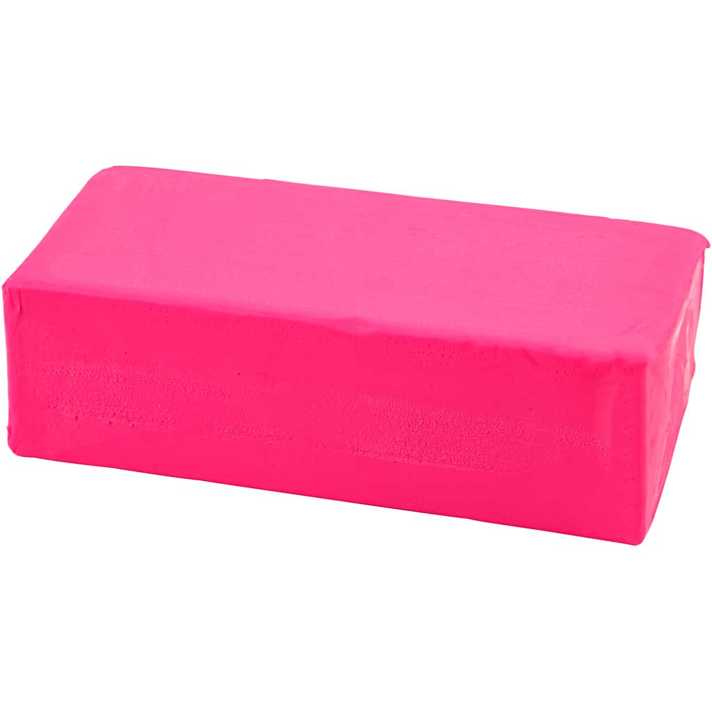 Modelling Clay, size 13x6x4 cm, neon pink, 500 g