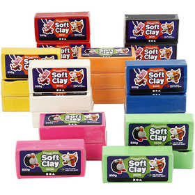Pâte à Modeler , dim. 13x6x4 cm, ass. de couleurs, 24x500 gr/ 1 Pq. [HOB-78696]