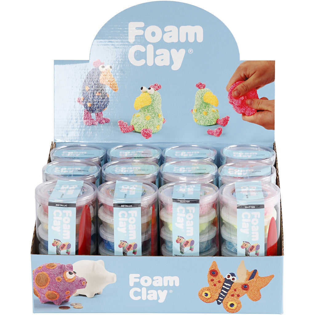 Foam Clay®, couleurs scintillantes, couleurs métalliques, 12 set/ 1 Pq. [HOB-78720]