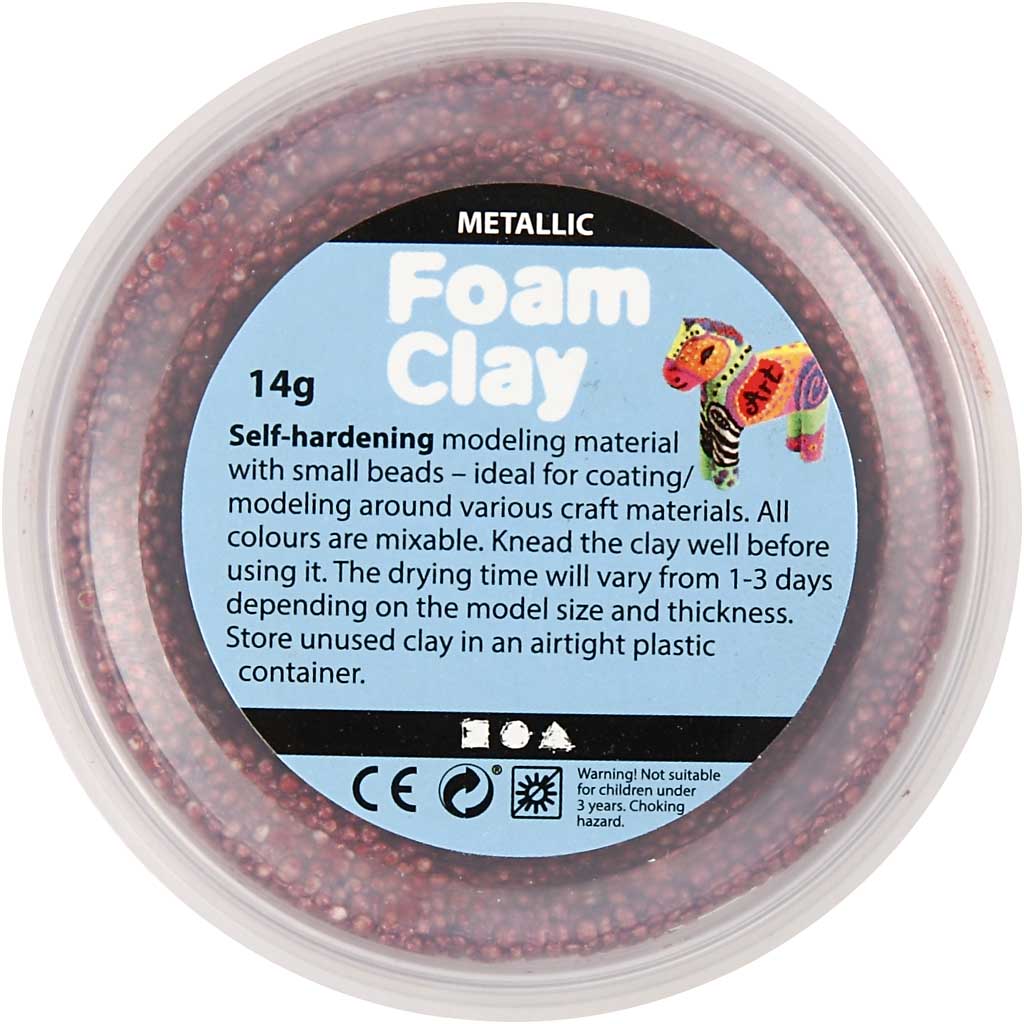 Foam Clay®, Métallisé, Couleurs vives, 6x14 gr/ 1 Pq. [HOB-78811]