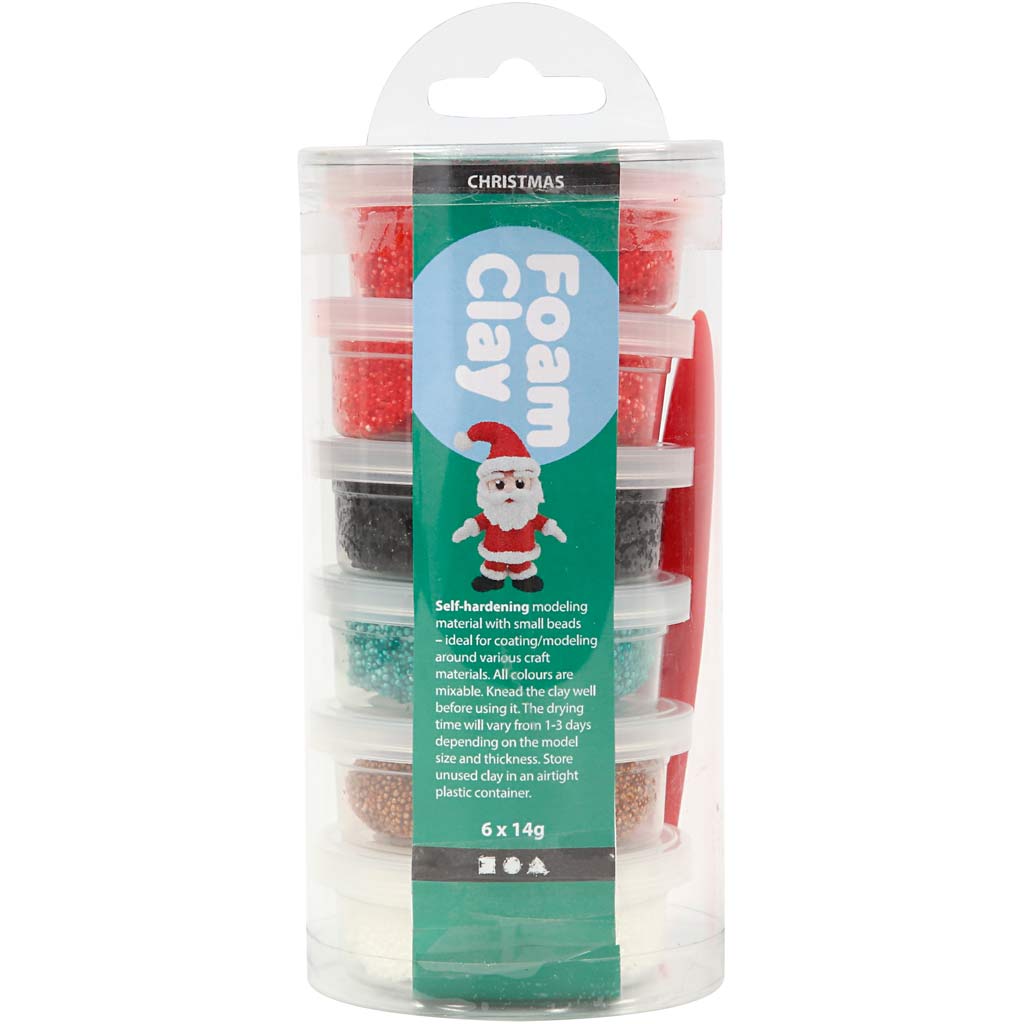 Foam Clay®, couleurs de noël, 6x14 gr/ 1 Pq. [HOB-78844]