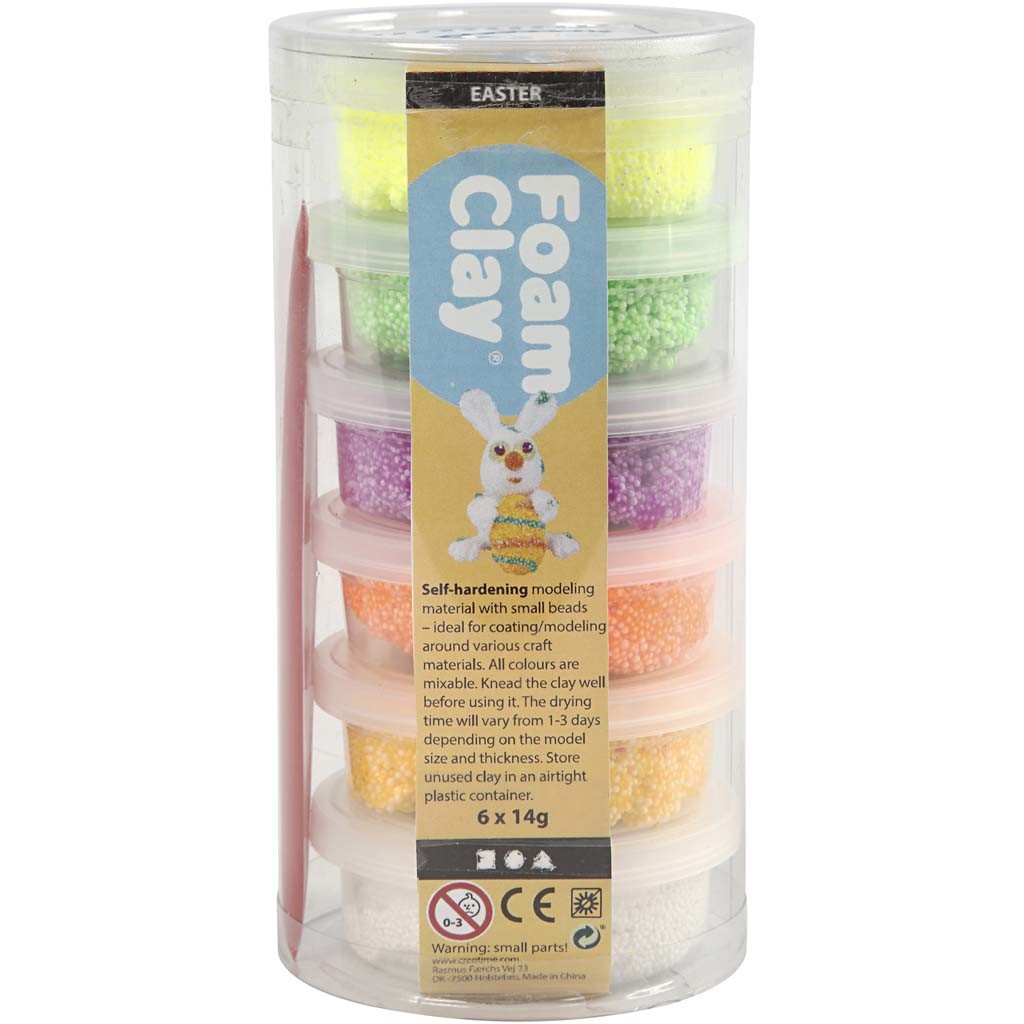 Foam Clay®, couleurs de printemps, 6x14 gr/ 1 Pq. [HOB-78845]