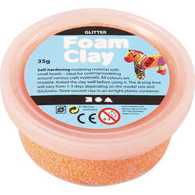 Foam Clay®, paillettes, orange, 35 gr/ 1 boîte [HOB-78863]