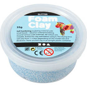 Foam Clay®, paillettes, bleu clair, 35 gr/ 1 boîte [HOB-78865]