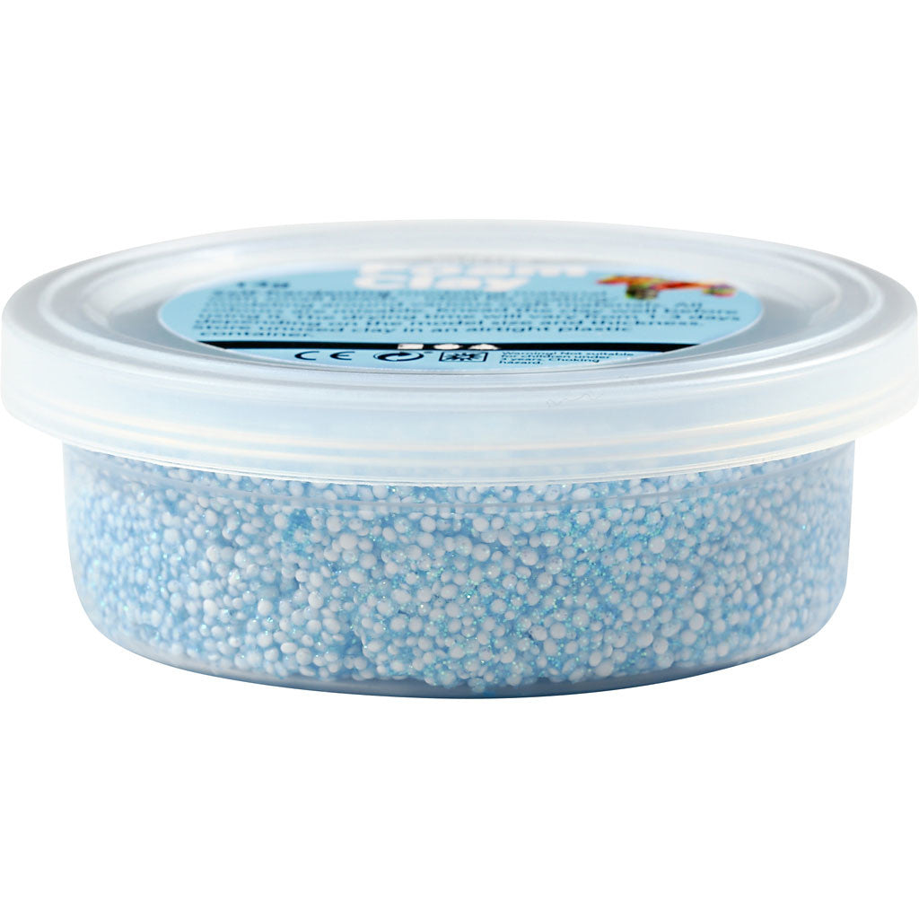 Foam Clay®, paillettes, bleu clair, 35 gr/ 1 boîte [HOB-78865]