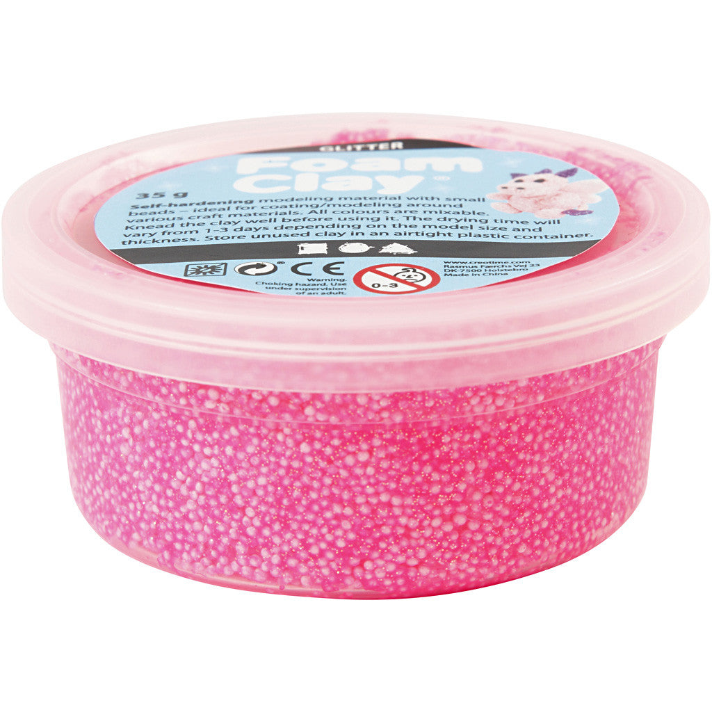 Foam Clay®, paillettes, rose, 35 gr/ 1 boîte [HOB-788820]