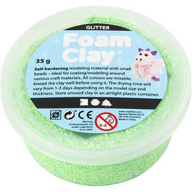 Foam Clay®, paillettes, vert, 35 gr/ 1 boîte [HOB-788830]