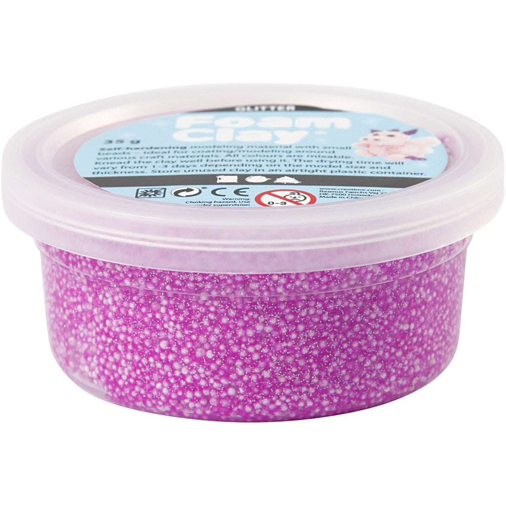 Foam Clay®, paillettes, violet, 35 gr/ 1 boîte [HOB-788840]