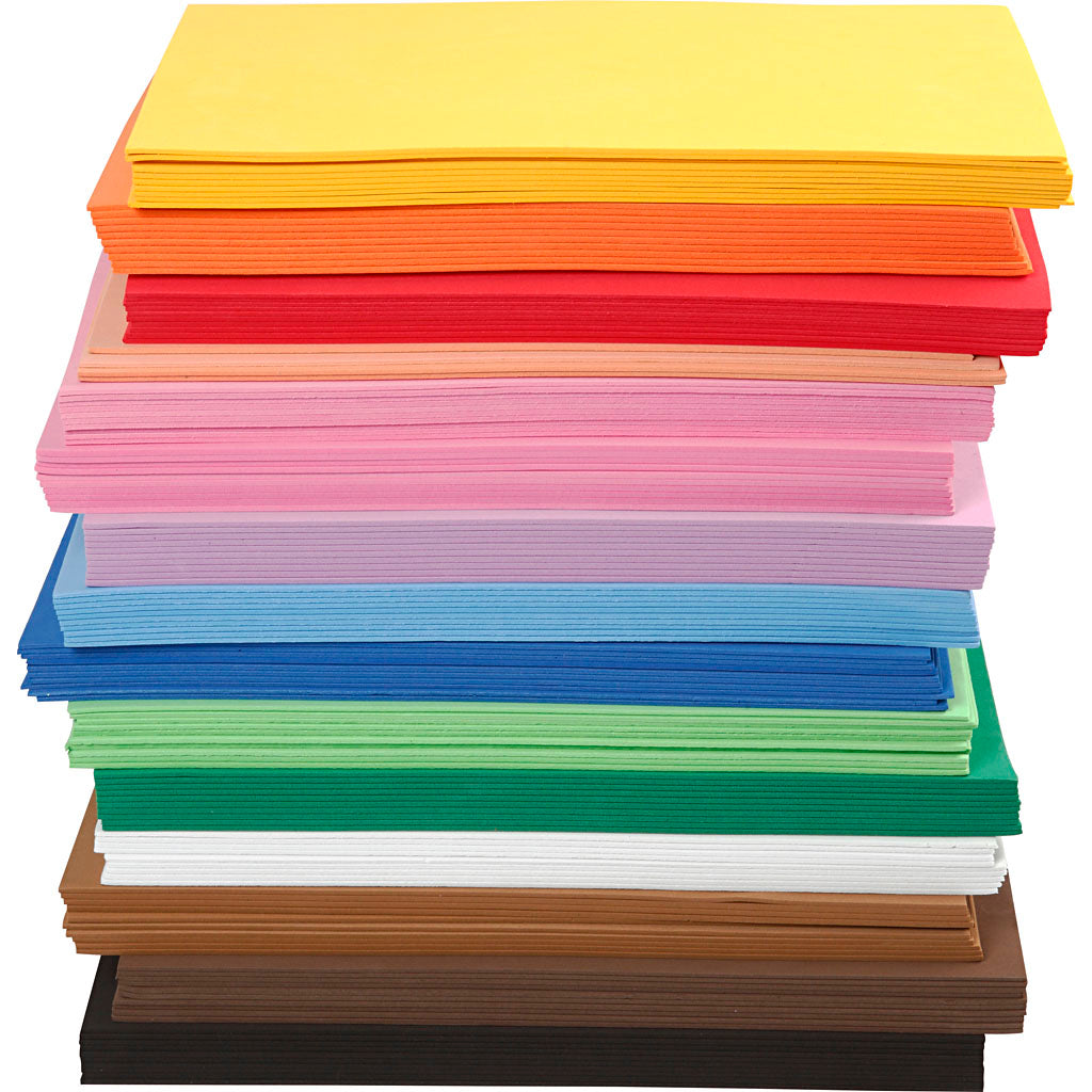 Foam Sheets, A4, sheet 210x297 mm, thickness 2 mm, 15x10 sheet