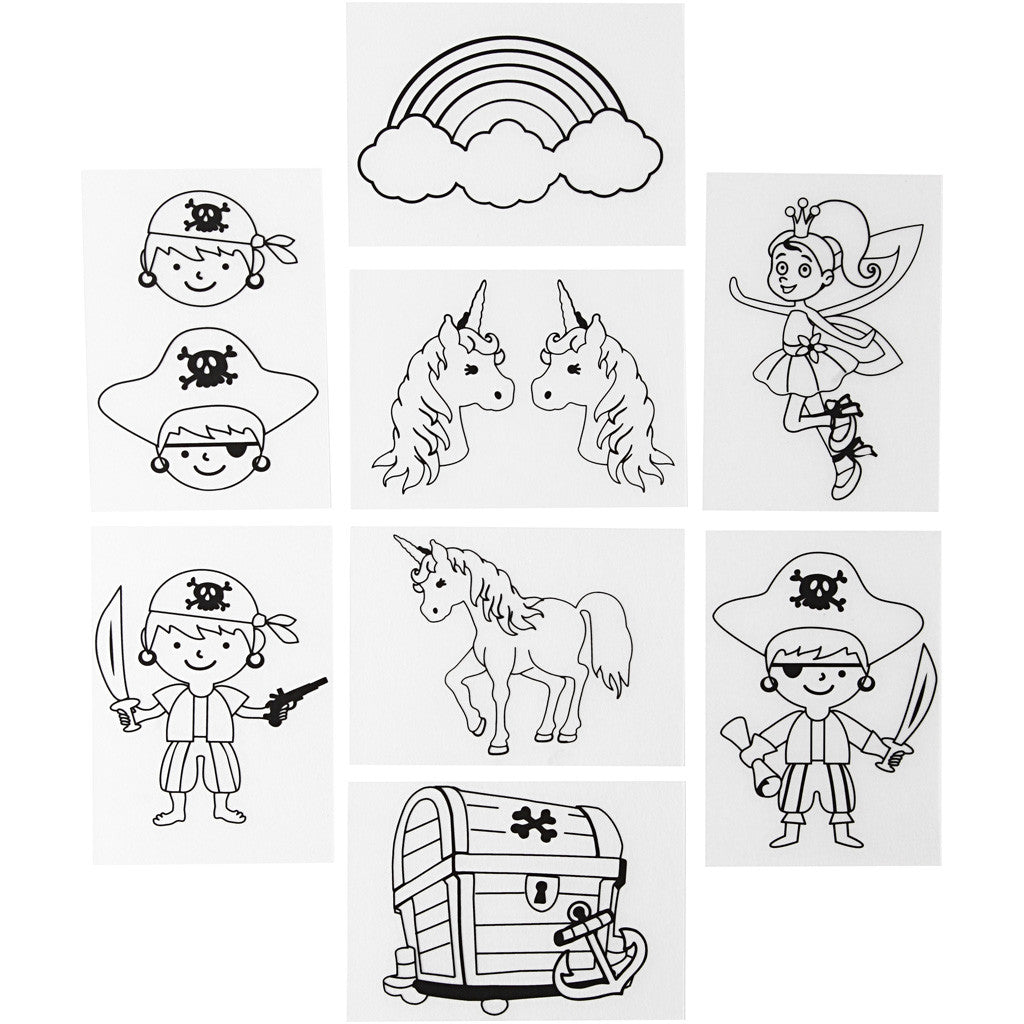 Feuilles de plastique thermorétractable avec motifs, feuille 10,5x14,5 cm, ép. 0,3 mm, 36 flles/ 1 Pq. [HOB-79072]