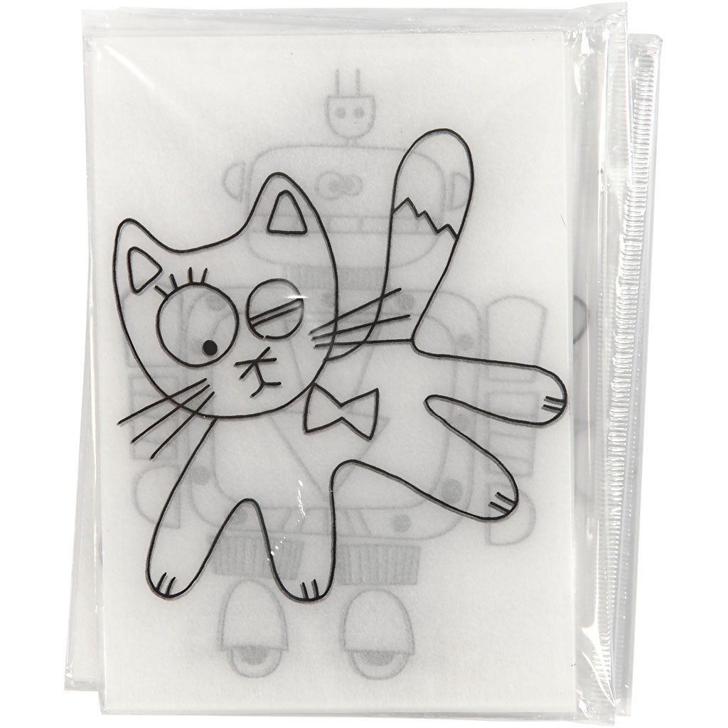 Feuilles de plastique thermorétractable avec motifs, feuille 10,5x14,5 cm, ép. 0,3 mm, transparent mat, 36 flles/ 1 Pq. [HOB-79077]