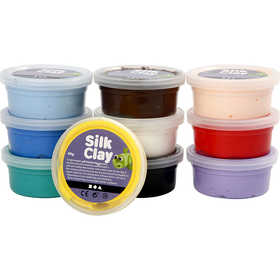 Silk Clay®, Basic 1, ass. de couleurs, 10x40 gr/ 1 Pq. [HOB-79143]