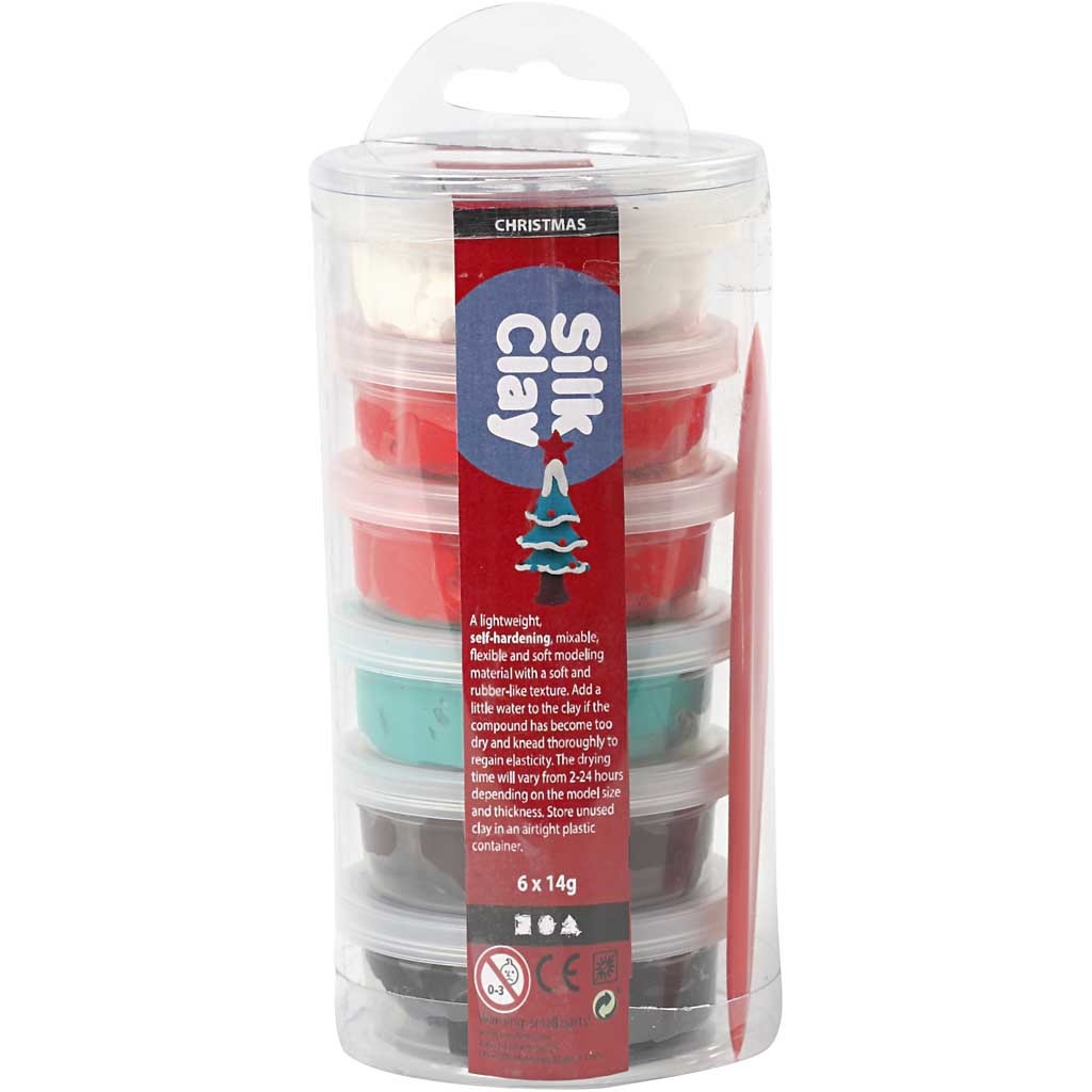 Silk Clay®, couleurs de noël, 6x14 gr/ 1 Pq. [HOB-79150]