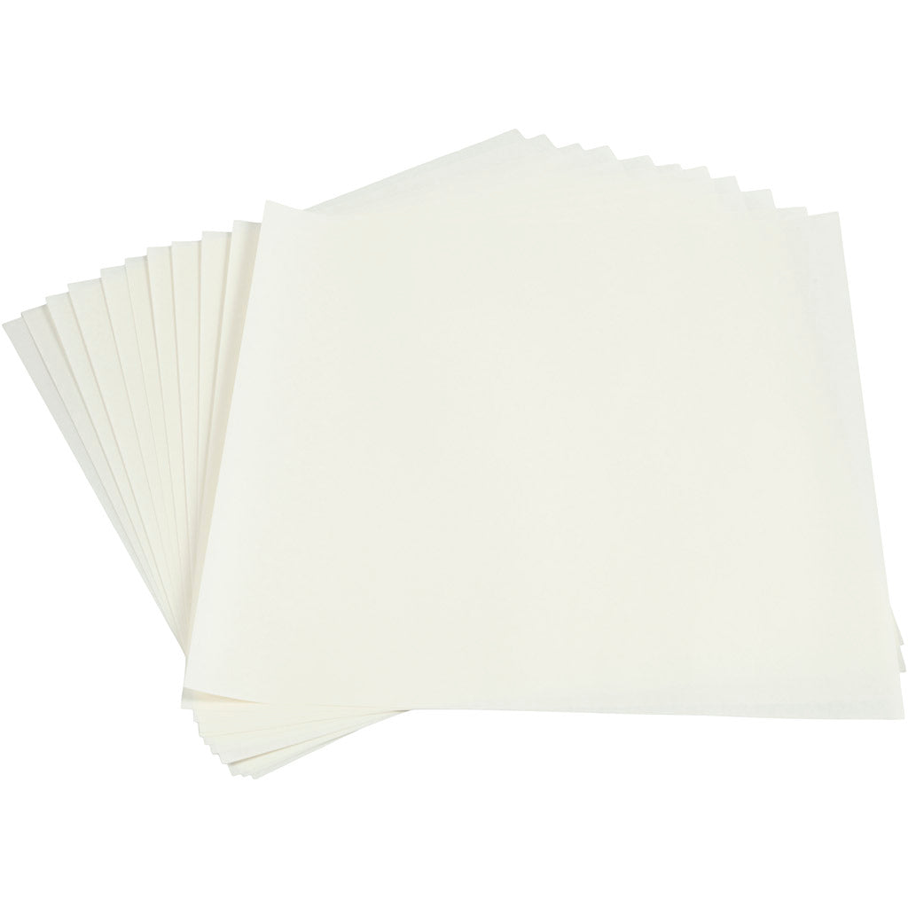Light paper, sheet 30x30 cm, 80 g, white, 12 sheet