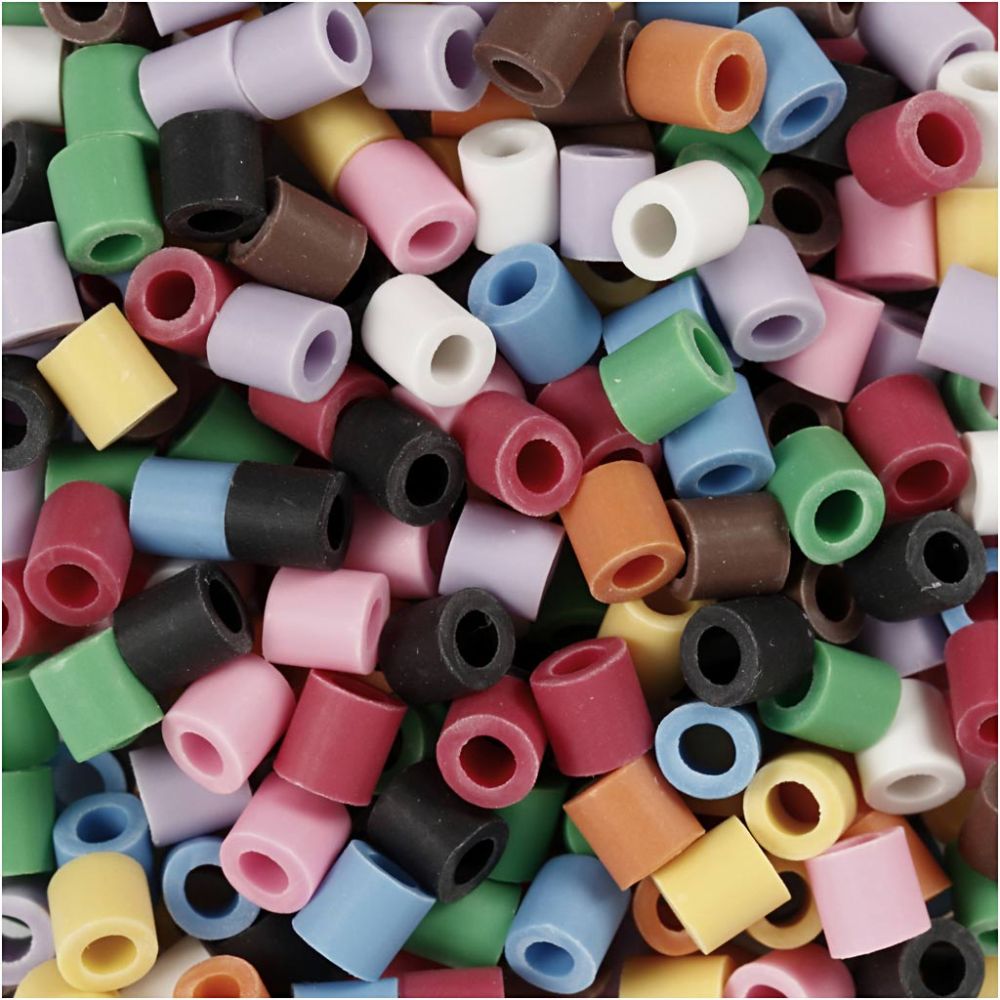 Les Perles NABBI BioBeads, dim. 5x5 mm, diamètre intérieur 2.5 mm, medium, ass. de couleurs, 1000 pièces/ 1 Pq. [HOB-9067710]