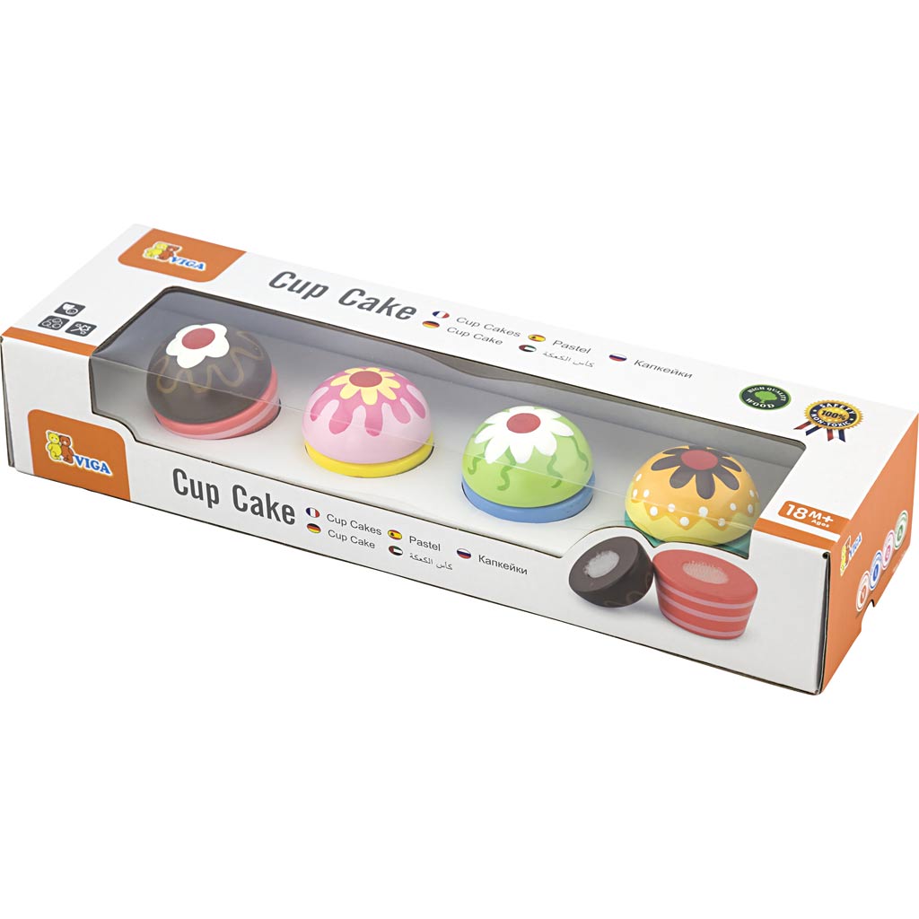 Cupcakes VIGA, dim. 4x5,5 cm, 4 morceaux/ 1 Pq. [HOB-907721]