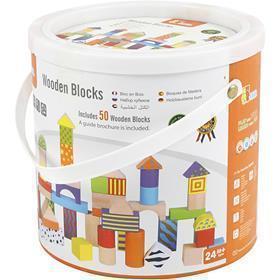 Blocs en bois VIGA, dim. 3 cm, 50 morceaux/ 1 set [HOB-907729]